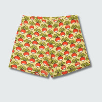 Radish print short pants in citron, DUNS Sweden – summer clothes newborn, infant clothes unisex