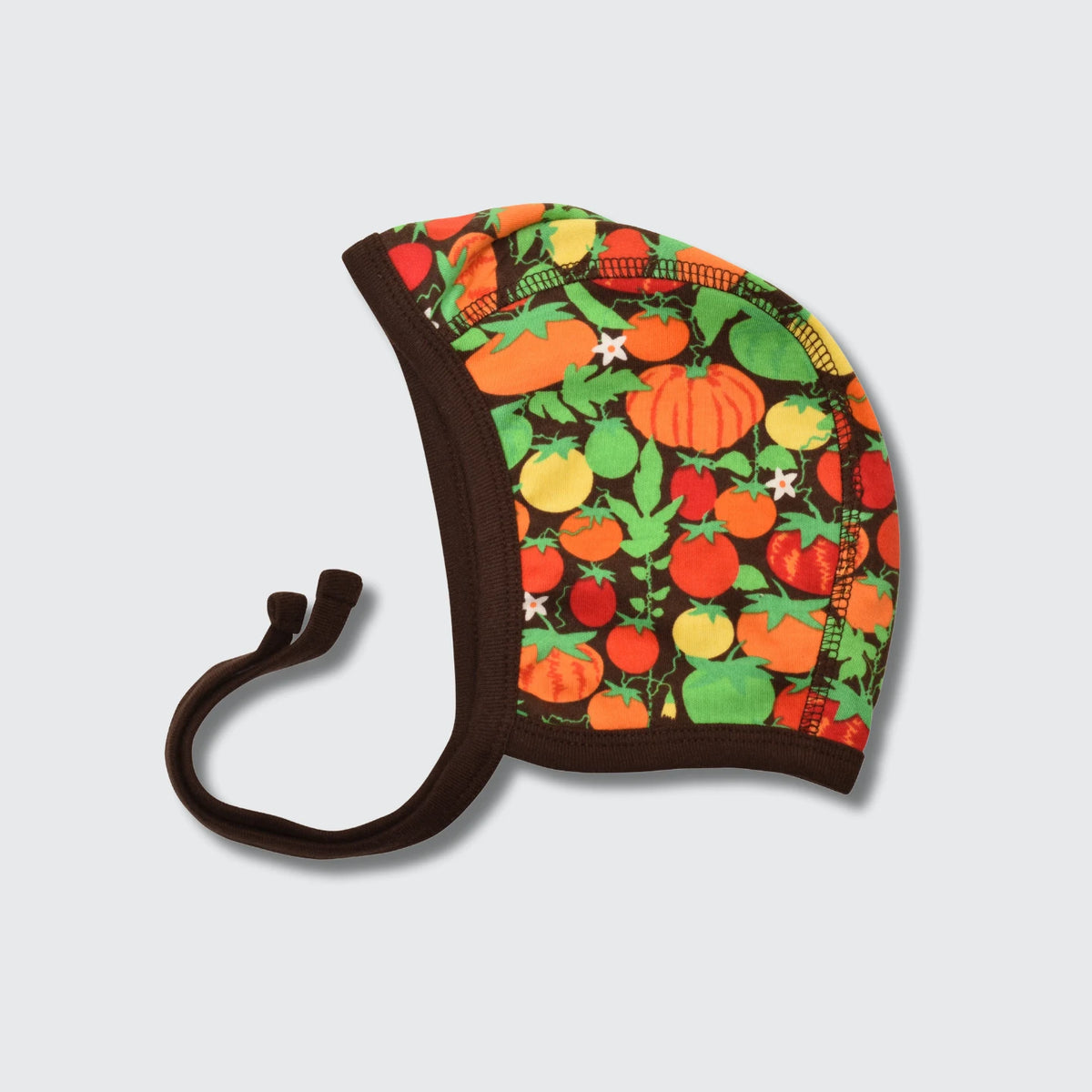 DUNS Sweden Tomatoes Dark Brown Bonnet - organic cotton kids clothing by DUNS Sweden