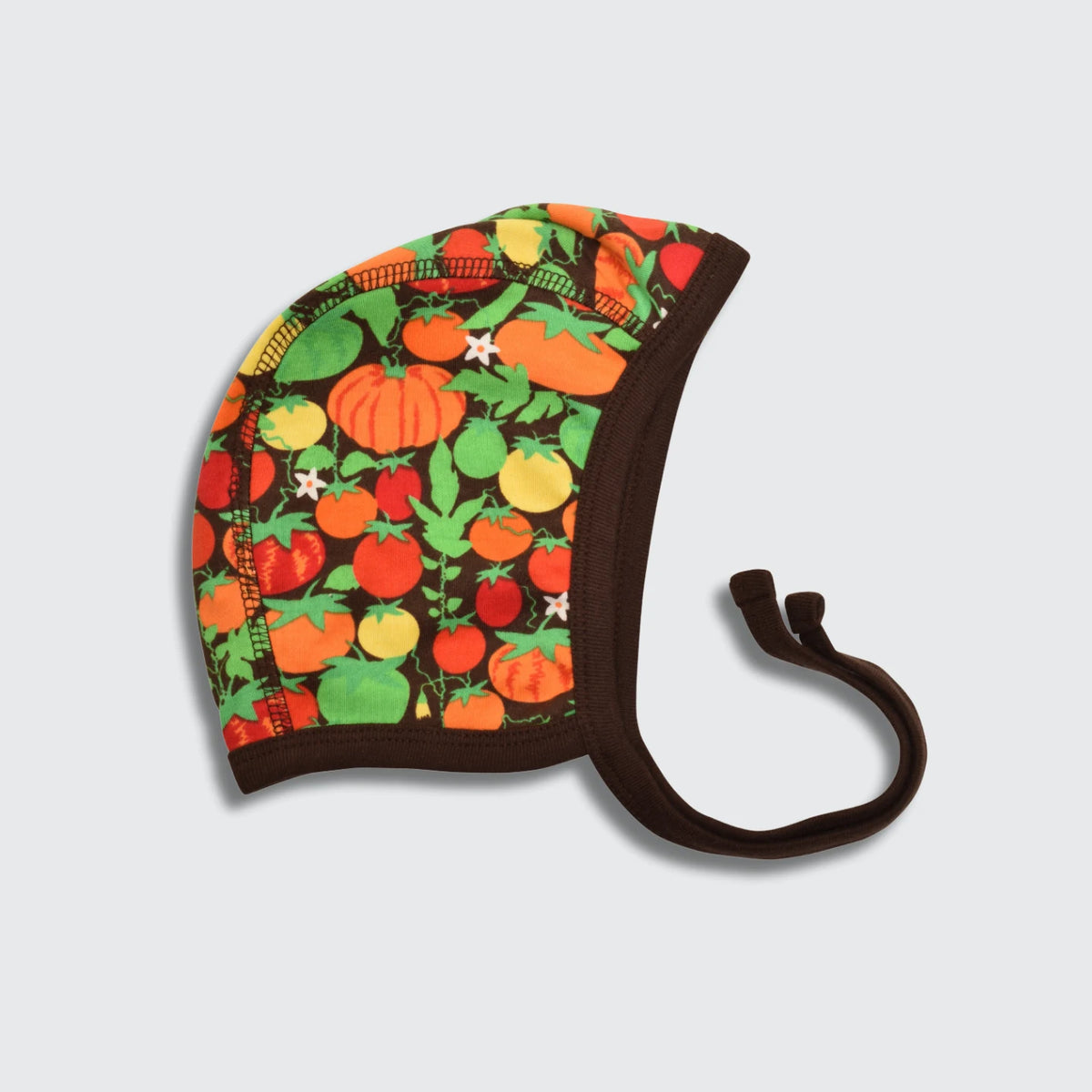 DUNS Sweden Tomatoes Dark Brown Bonnet - organic cotton kids clothing by DUNS Sweden