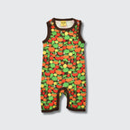 DUNS Sweden Tomatoes Dark Brown Playsuit - organic cotton kids clothing by DUNS Sweden