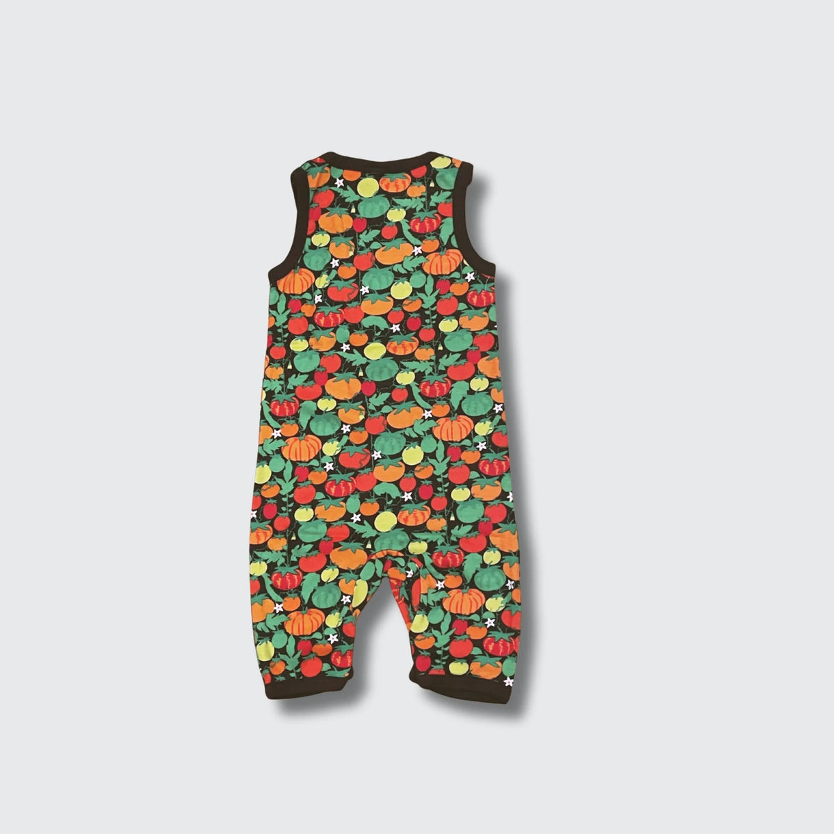 DUNS Sweden Tomatoes Dark Brown Playsuit - organic cotton kids clothing by DUNS Sweden