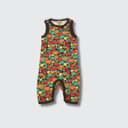 DUNS Sweden Tomatoes Dark Brown Playsuit - organic cotton kids clothing by DUNS Sweden
