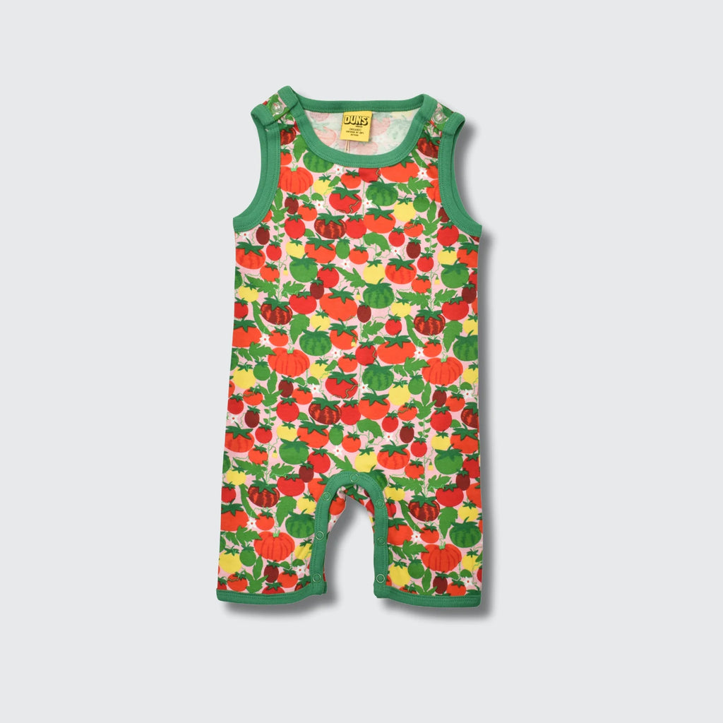 DUNS Sweden Tomatoes Pink Playsuit - organic cotton kids clothing by DUNS Sweden
