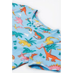 Frugi Bluebird Dinoland Sunshine Skater Dress Certified Organic Cotton - Dresses