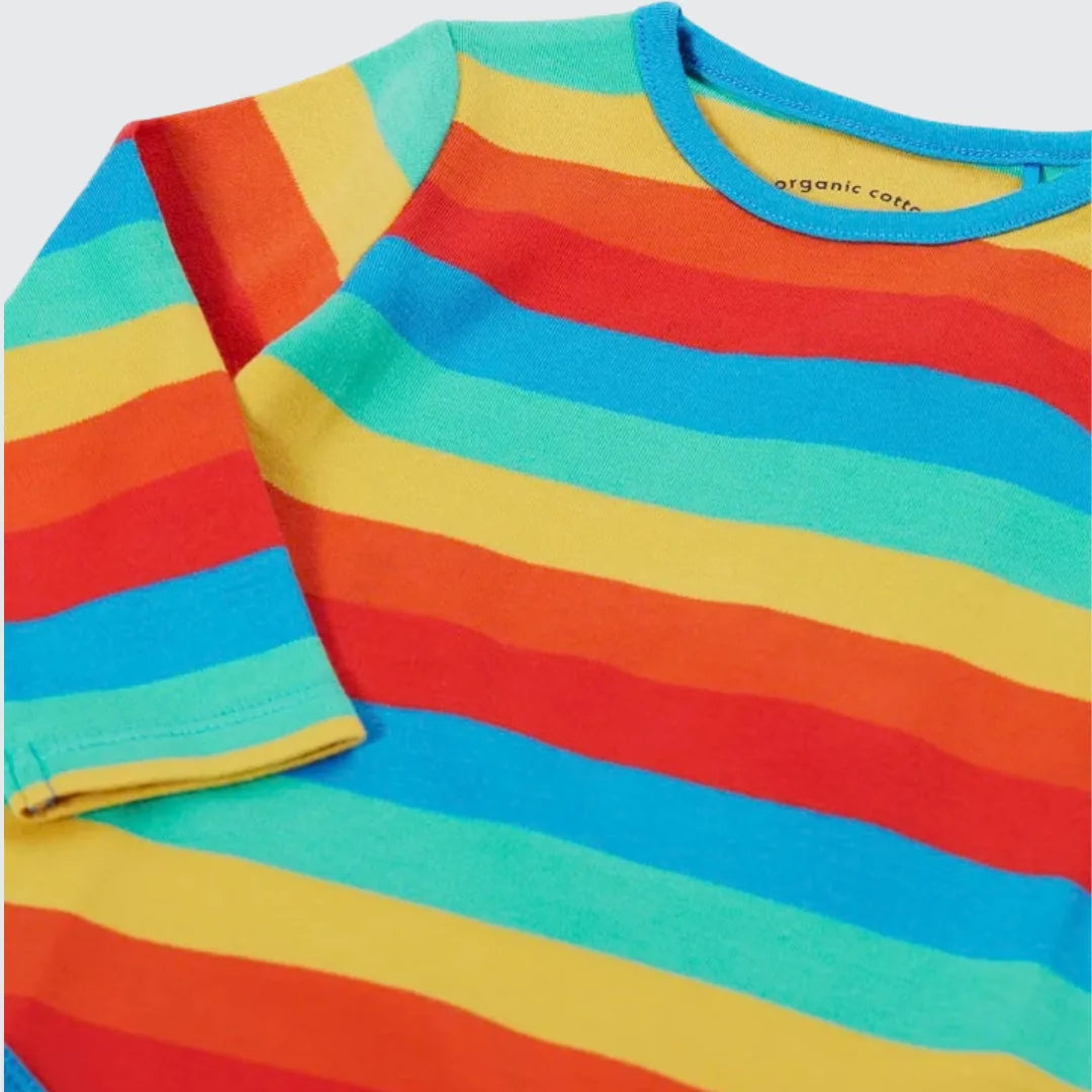 Frugi Brilliant Body: Organic Rainbow Stripe