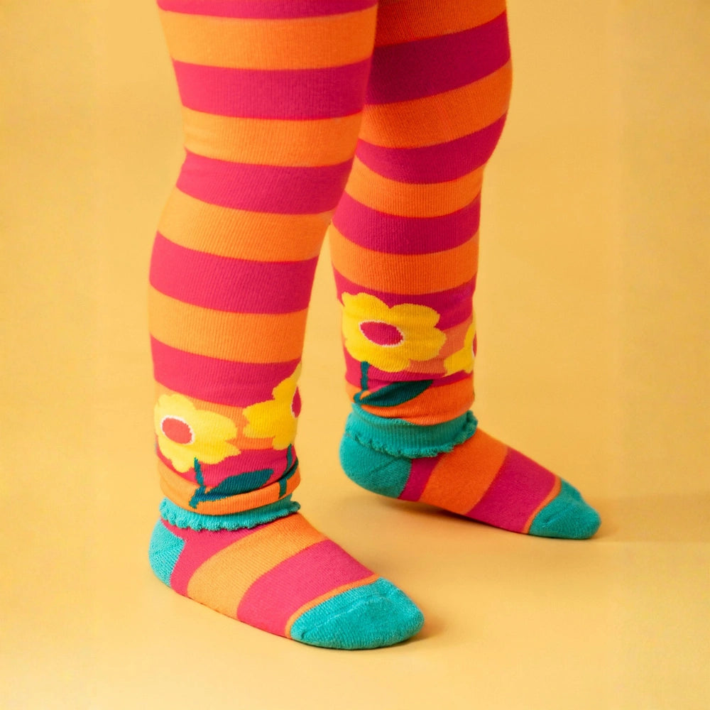 Frugi Little Knitted Leggings – Hedgehog Bloom