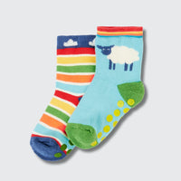 Frugi Grippy Socks 2 Pack – Happy Farm - Baby goes Retro