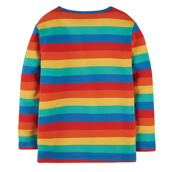 Frugi Organic Favourite l/s Tee - Rainbow Stripe - T-shirts