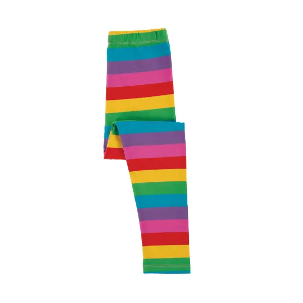 Frugi Organic Libby Leggings Foxglove Rainbow Stripe - Leggings