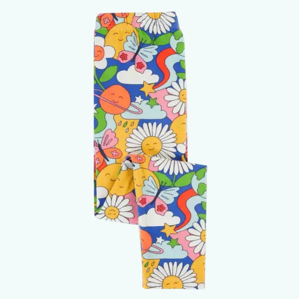 Frugi Organic Libby Leggings Retro Happy Print - Leggings