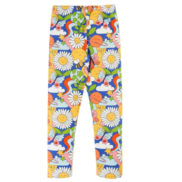 Frugi Organic Libby Leggings Retro Happy Print - Leggings