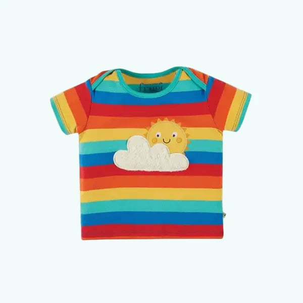 Frugi Organic Rainbow Sun T-Shirt Organic Cotton Rib - T-shirts