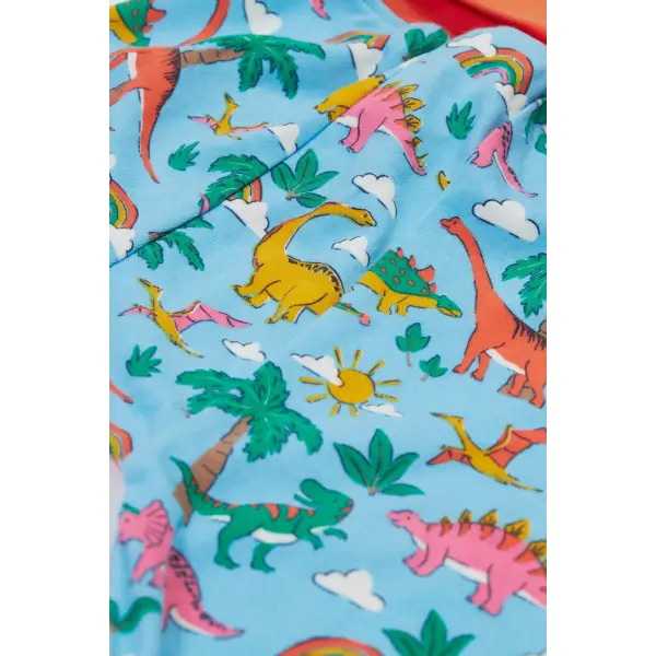 Frugi Parsnip Pants Bluebird Dinoland Print Organic Cotton - Bottoms