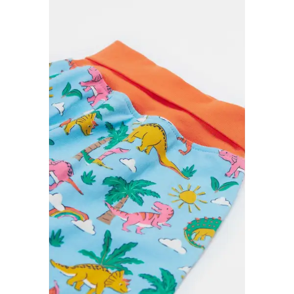 Frugi Parsnip Pants Bluebird Dinoland Print Organic Cotton - Bottoms