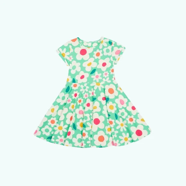 Frugi Spring Skater Dress Daisy Field Twirly Skirt - Dresses