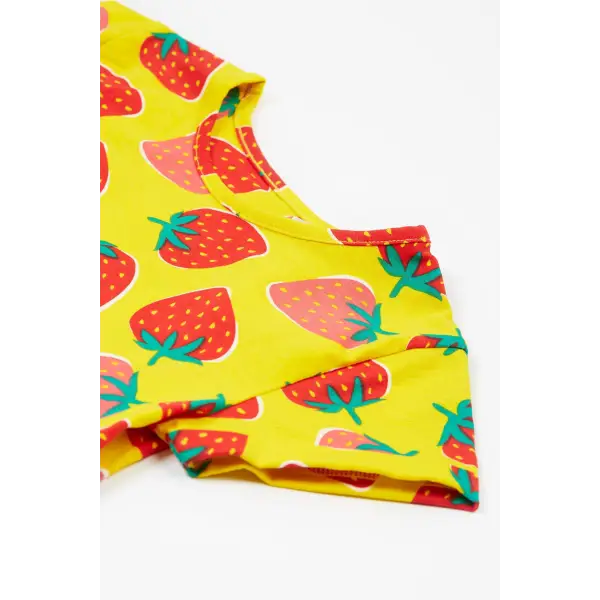 Frugi Spring Skater Dress Organic Cotton Strawberry Patch Twirly Skirt - Dresses