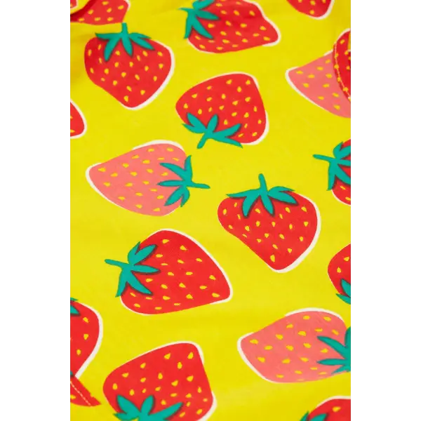 Frugi Spring Skater Dress Organic Cotton Strawberry Patch Twirly Skirt - Dresses