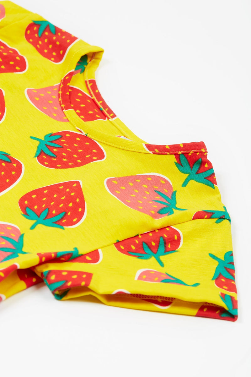 Frugi Spring Skater Strawberry Patch Dress - Dresses