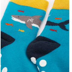 Frugi Organic Grippy Socks - Whale/Dino (2 pack)