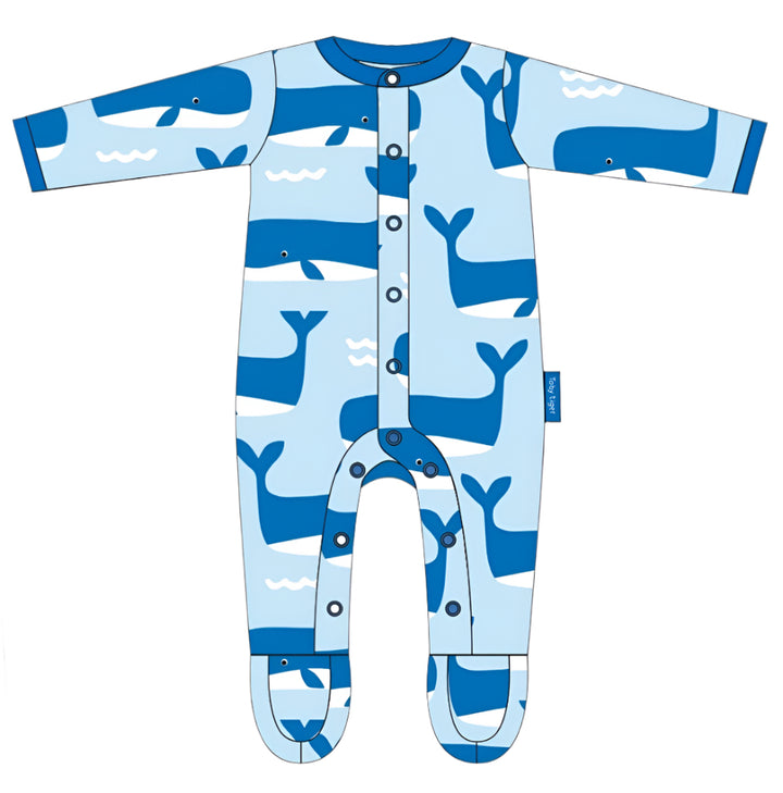 Toby Tiger Organic Whale Waves Print Baby Gift Set Toby Tiger Gift Set