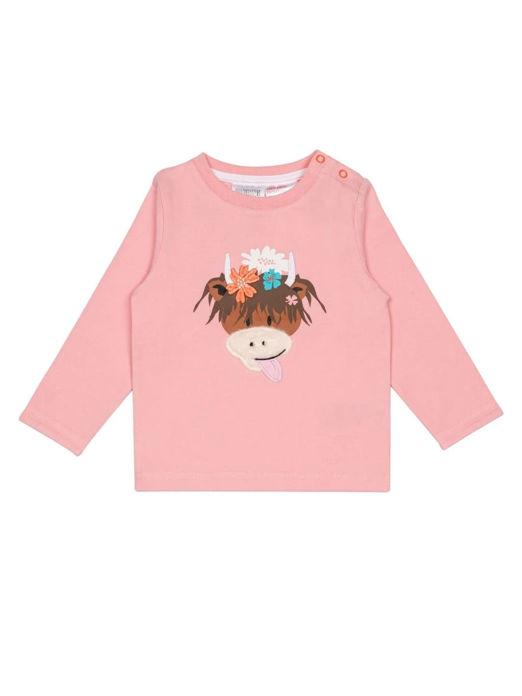 Girls pink top Bonnie the Highland Cow