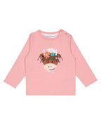 Girls pink top Bonnie the Highland Cow