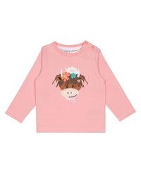 Girls pink top Bonnie the Highland Cow