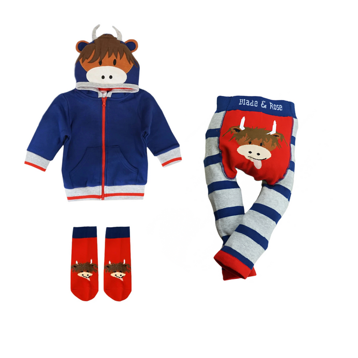 Blade & Rose Hamish Highland Cow Boys Hoodie Set Blade & Rose Gift Bundle