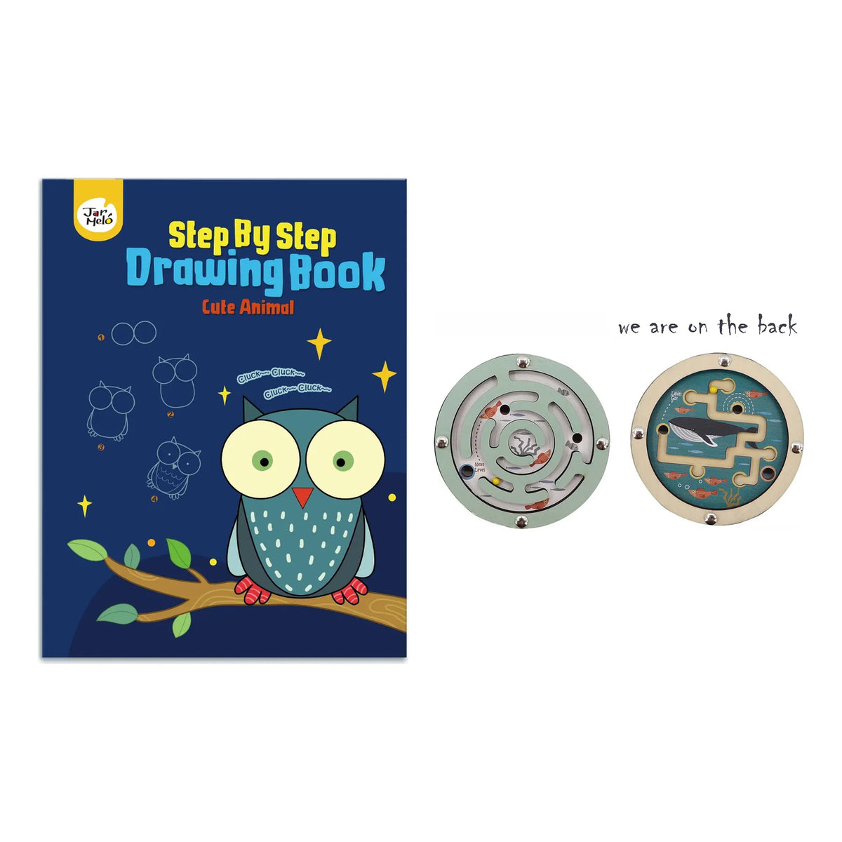 Kids Drawing Book and Maze Bundle, cute animals drawing book with ocean pocket maze