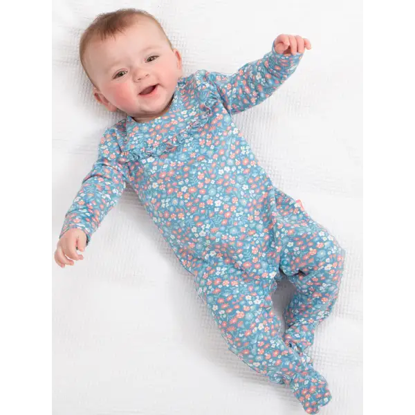 Kite LS Bodysuit with Popper Crotch Opening and Integrated Scratch Mitts - LS Bodysuits