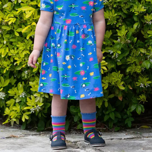 Kite Organic Pretty Pony Socks 3 Pack Organic Cotton Rainbow Stripe - 6 - 12 months - Socks
