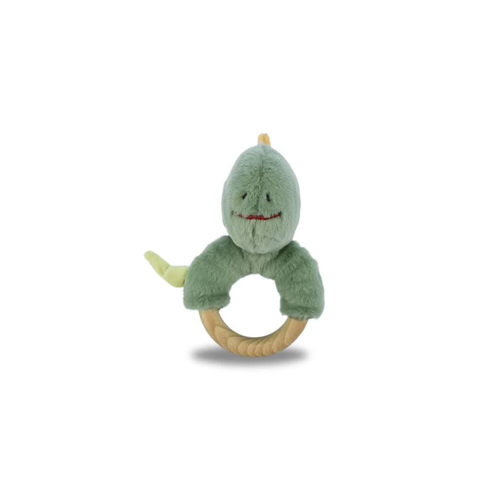 Koala Dream Snuggle Buddy Minty Dinosaur Wooden Ring Rattle view 2