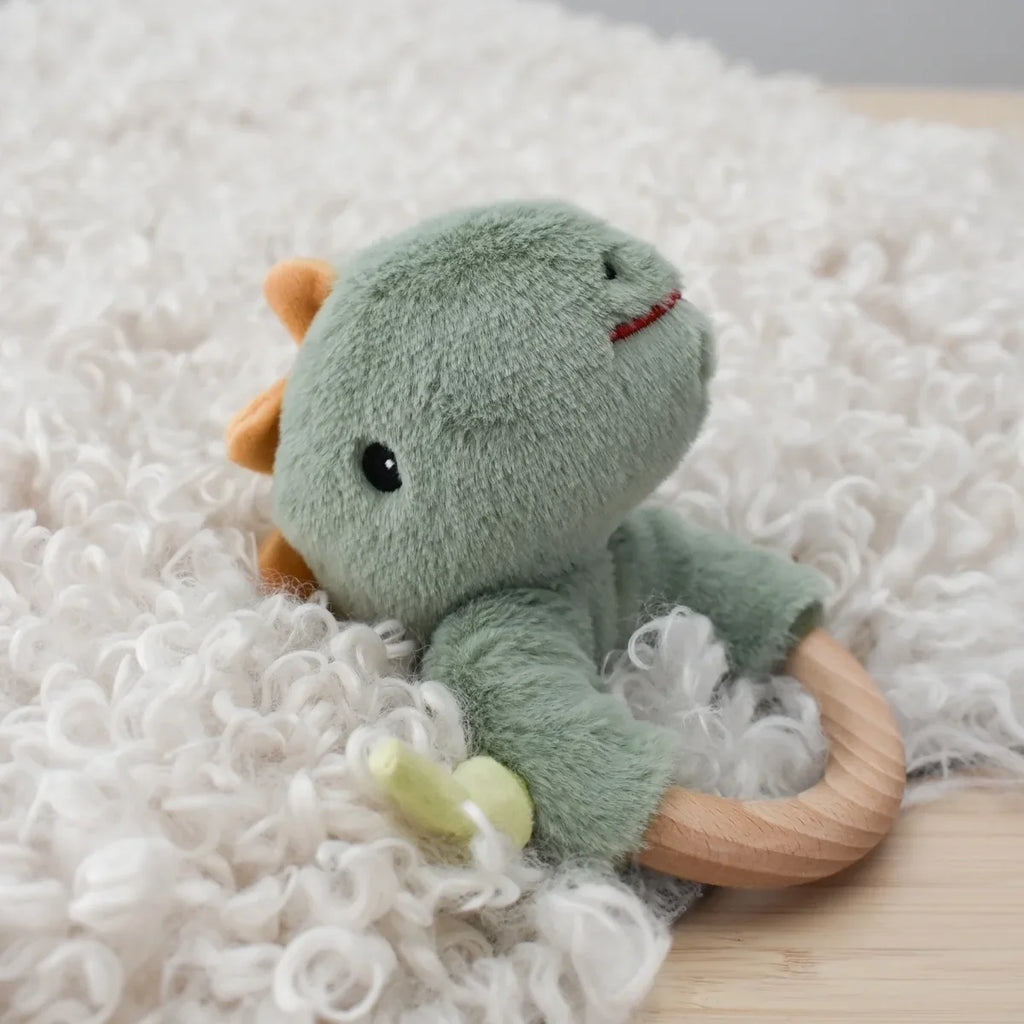 Koala Dream Snuggle Buddy Minty Dinosaur Wooden Ring Rattle view 7