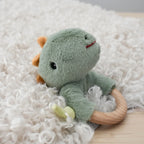Koala Dream Snuggle Buddy Minty Dinosaur Wooden Ring Rattle view 7