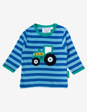 Toby Tiger Organic Tractor Applique T-Shirt (lift-the-flap)