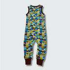 Unisex newborn jellyfish print jumpsuit dungaree in black with black trim, DUNS Sweden – newborn jumpsuit, unisex newborn clothes