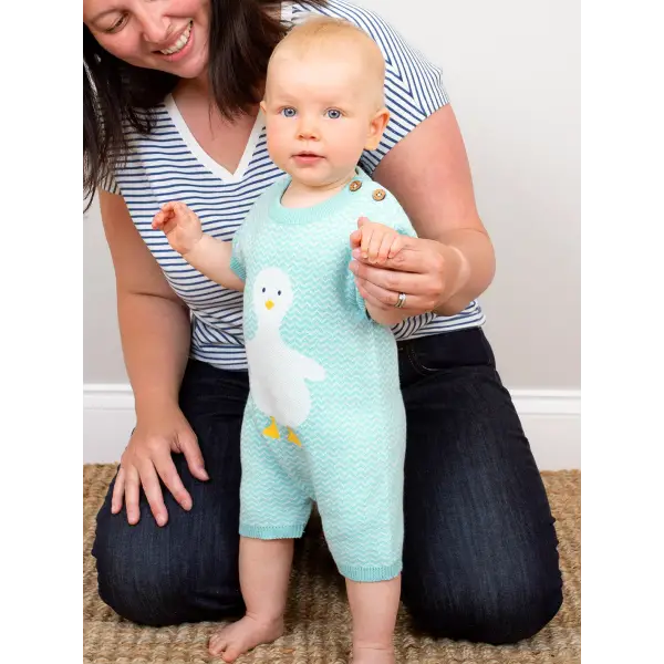 Organic Cotton Duck Unisex Romper - Rompers