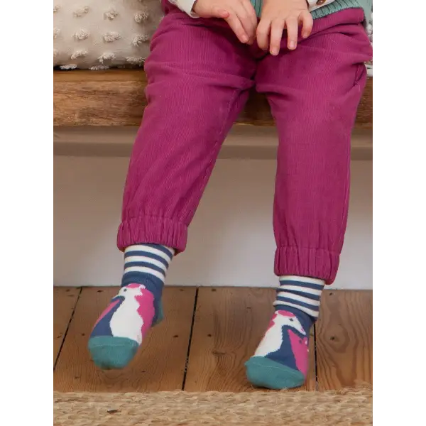 Organic Cotton Socks Super-Soft Pink Stripes Designs - Socks