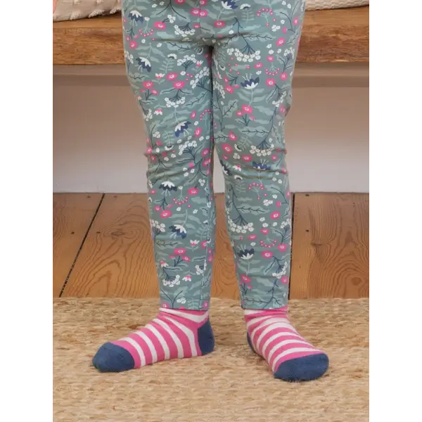 Organic Cotton Socks Super-Soft Pink Stripes Designs - Socks
