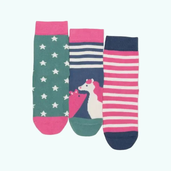 Organic Cotton Socks Super-Soft Pink Stripes Designs - Socks