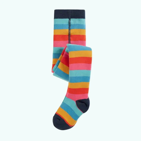 Organic Cotton Toasty Tights Honeysuckle Rainbow Stripe - 6 - 12 months - Tights