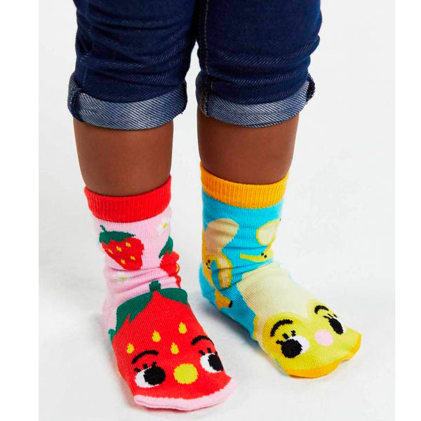 Pals Socks - Strawberry & Banana - Kids collectible mismatched socks Pals Socks Socks