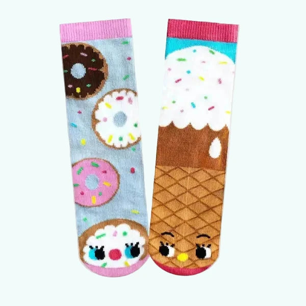 Pals Socks - Donut & Ice Cream - Kids collectible mismatched socks - Socks