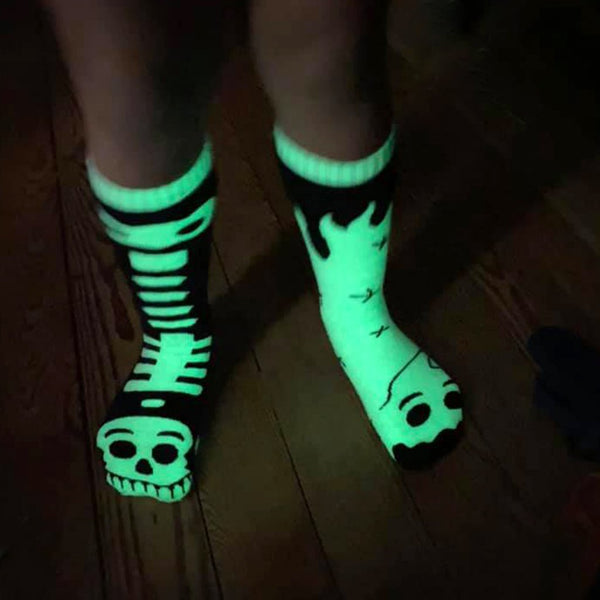 Pals Socks - Ghost & Skeleton {GLOW IN THE DARK} - Kids collectible mismatched socks