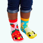Pals Socks - Strawberry & Banana - Kids collectible mismatched socks - Socks