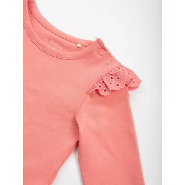 Pink Kite Bodysuit with Shoulder Popper Detail - Bodysuits