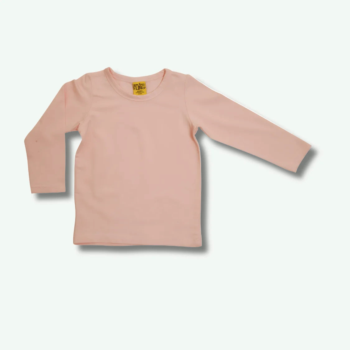 Pink long-sleeve shirt with gray cuffs on a white background