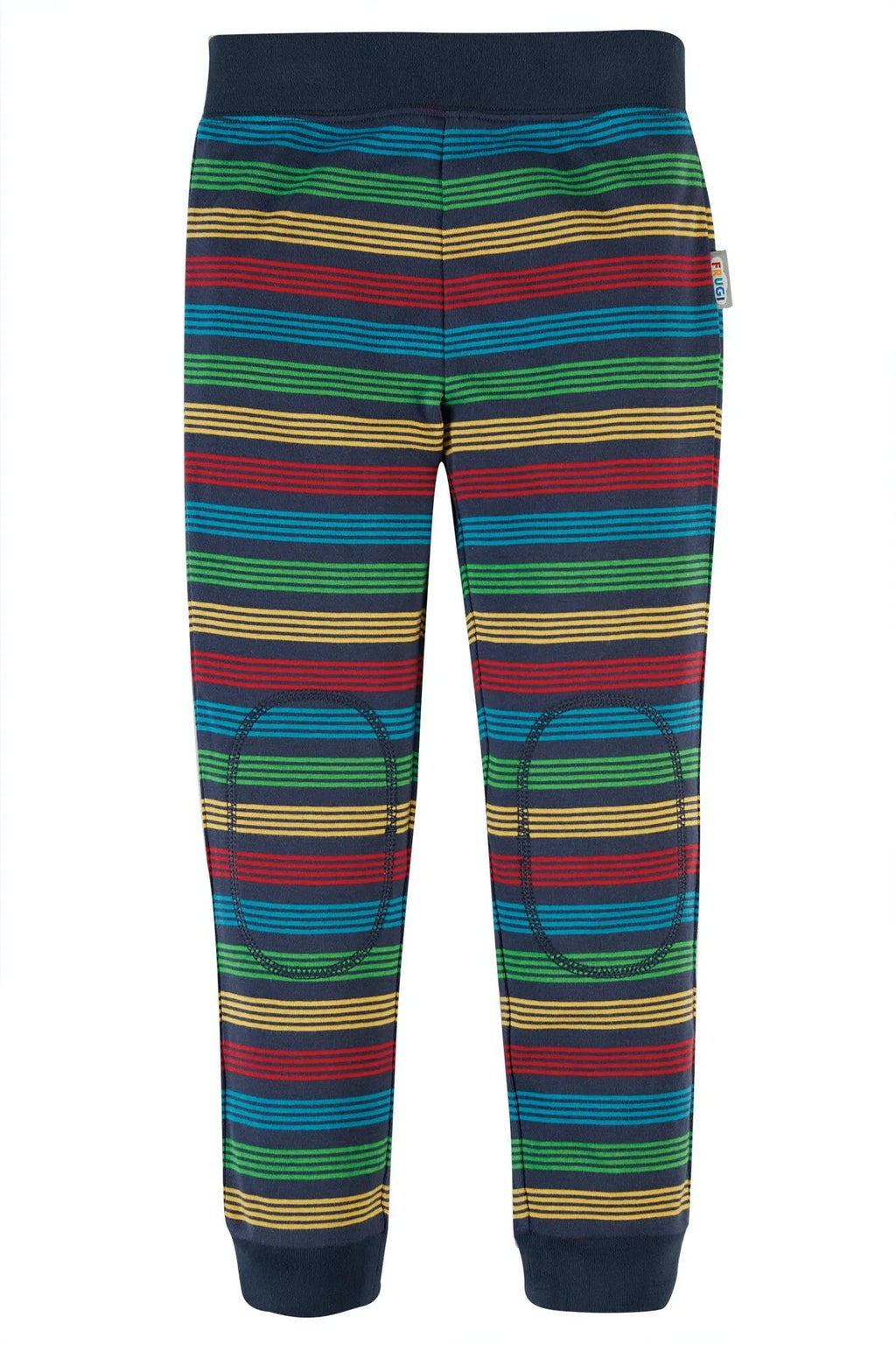 Colorful striped pants with a white background