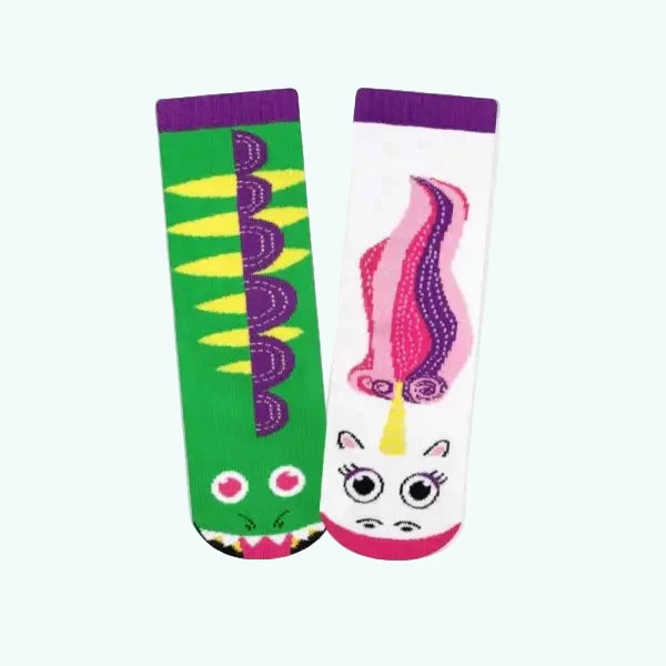 Retro Dragon Unicorn Pals Promote Socks Age 4 to 8 Toe Measurement - 1 - 3 years - Socks