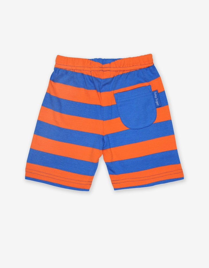 Toby Tiger Organic Orange and Blue Stripe Shorts Toby Tiger Shorts